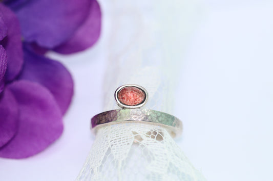 Strawberry quartz ring