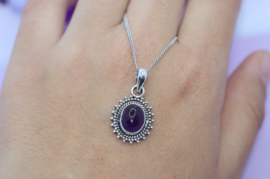 Amethyst necklace in .925 sterling silver